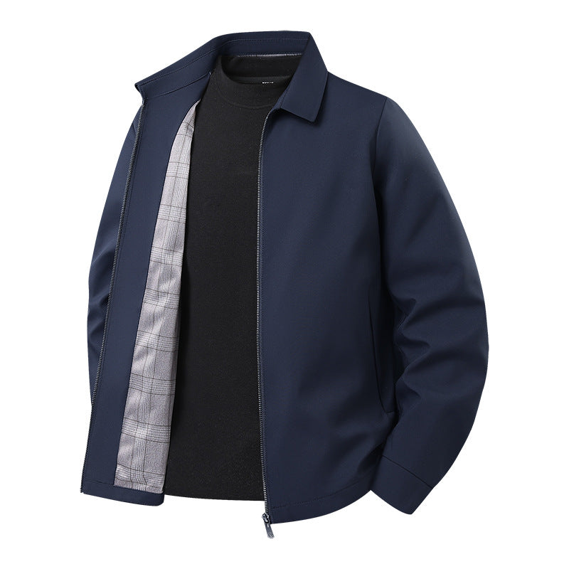 Men's Lightweight Harrington Jacket with Softshell Outer Material and Glencheck Lining Fashion Glam