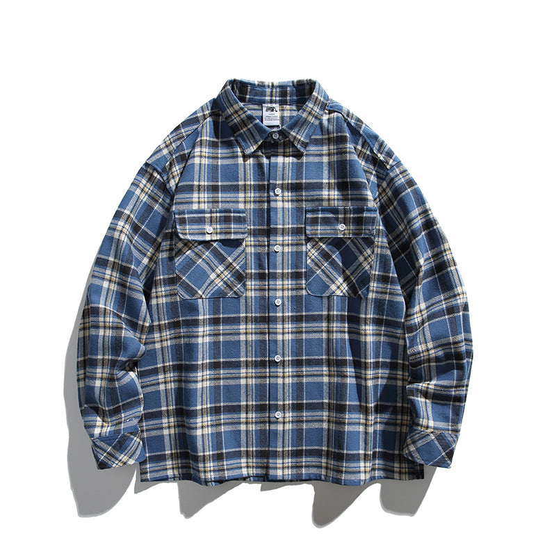 Unisex Checked Overshirt in Boxy Cut with Chest Flap Pockets made of Soft Flannel Fashion Glam