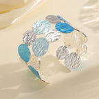 Ladies Open Bangle with Intricate Circle Design Fashion Glam