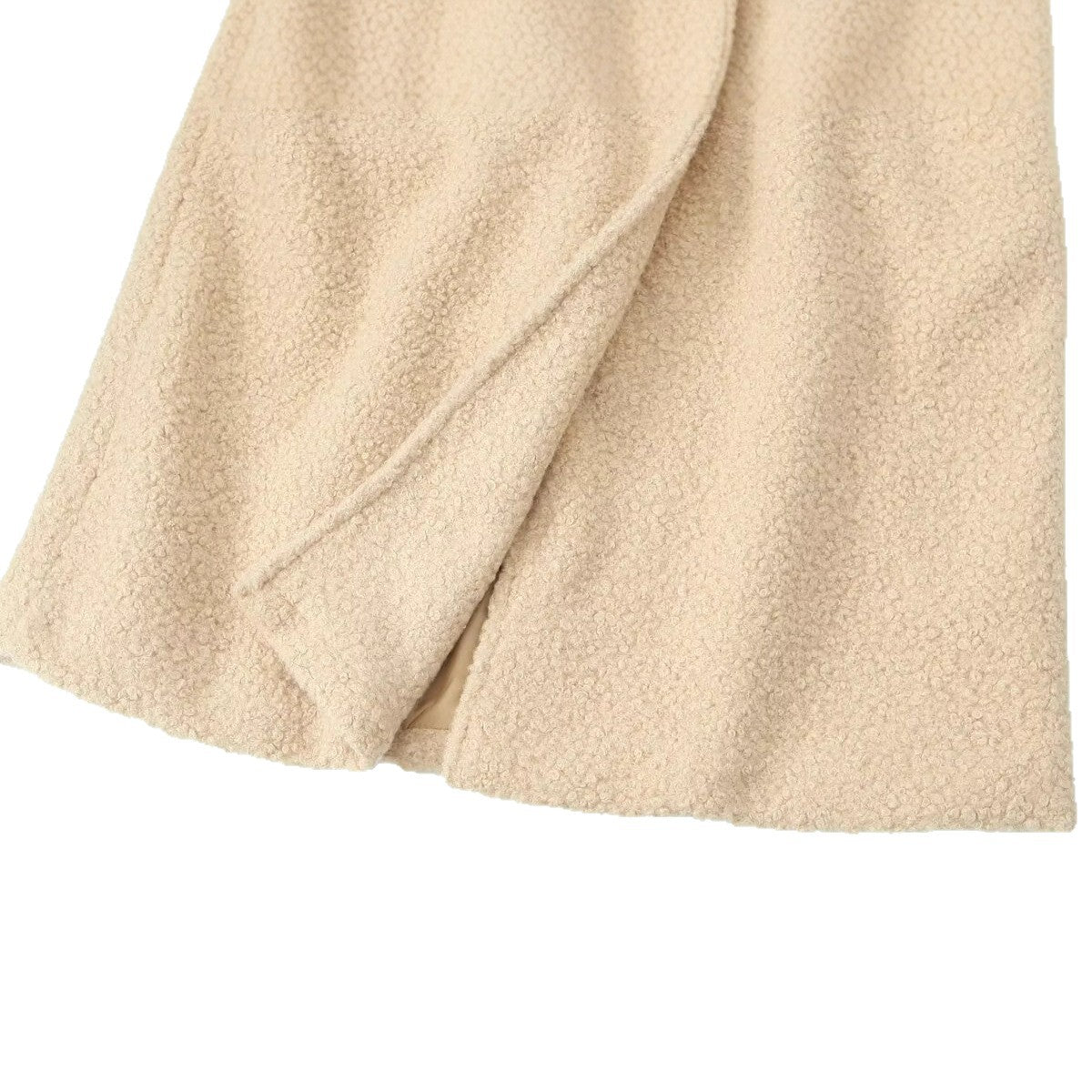Women Long Teddy Coat in Trench Style with Double-Breasted Button Placket, Tied Belt, and Adjustable Cuffs Fashion Glam