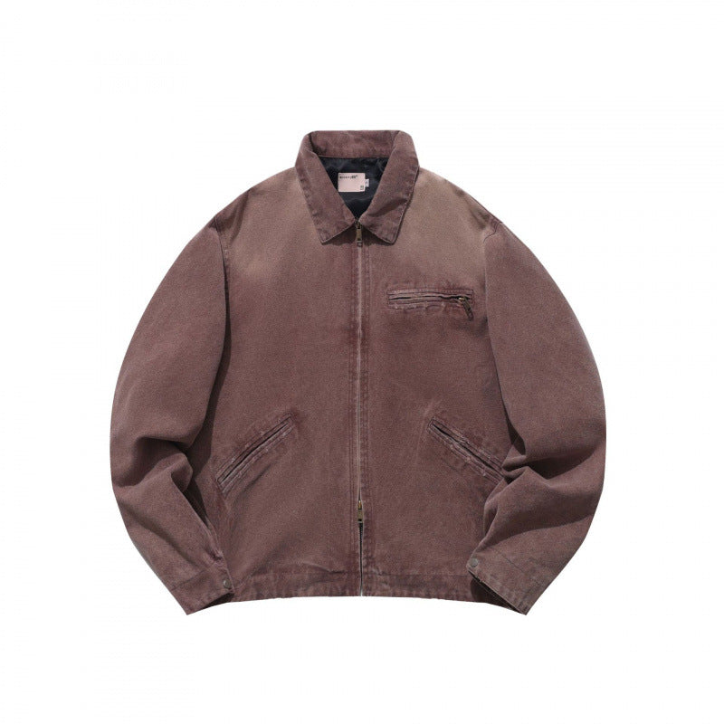 Men's Casual Worker Jacket made of soft canvas with zipper Fashion Glam