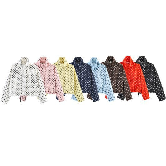 Ladies Short Points Utility Jacket with Stand-Up Collar and Drawstring Fashion Glam