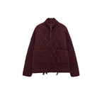 Women’s quilted jacket with stand-up collar, cushion quilting and drawstring Fashion Glam