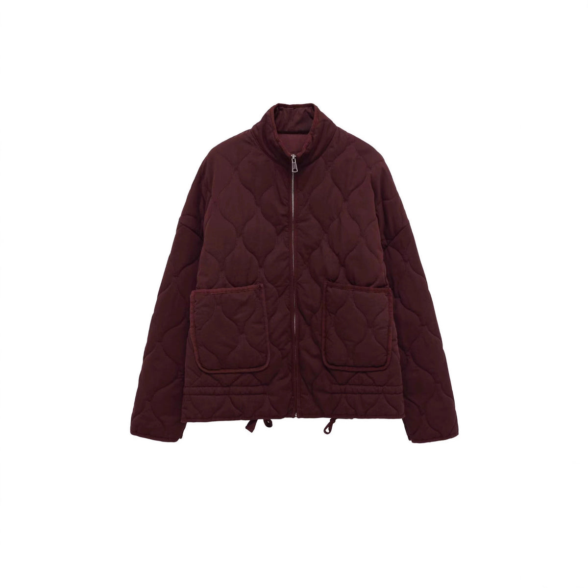Women’s quilted jacket with stand-up collar, cushion quilting and drawstring Fashion Glam