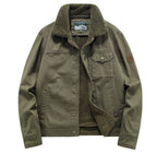 Men's canvas field jacket with teddy lining, chest pockets and robust button placket Fashion Glam
