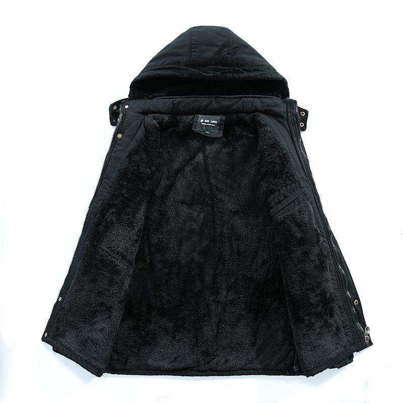 Men's city parka with teddy lining, hood, and windproof inner placket Fashion Glam