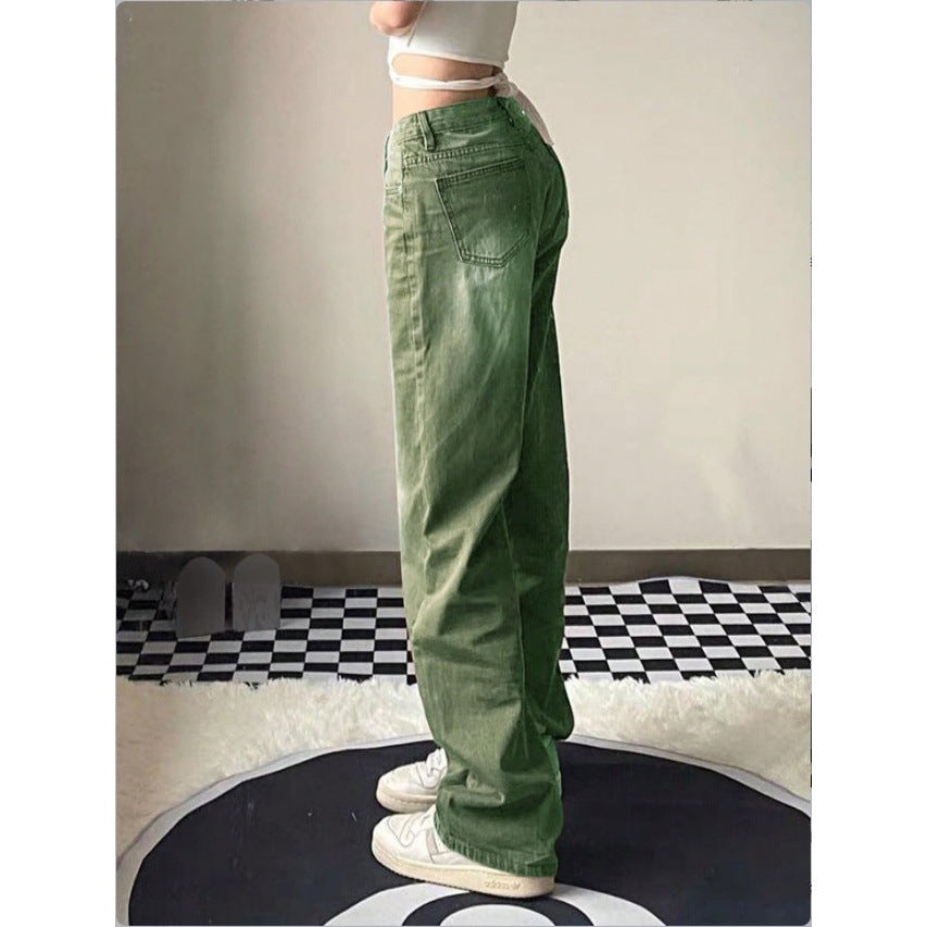 Women High-Waist Relaxed-Straight Denim Trousers with Wide Leg Fashion Glam
