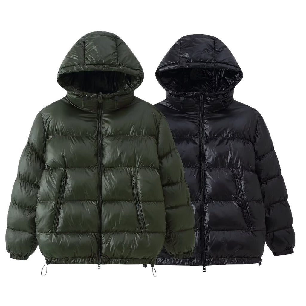 Women Quilted Oversized Thermal Jacket with Hood and Water-Repellent Surface Fashion Glam