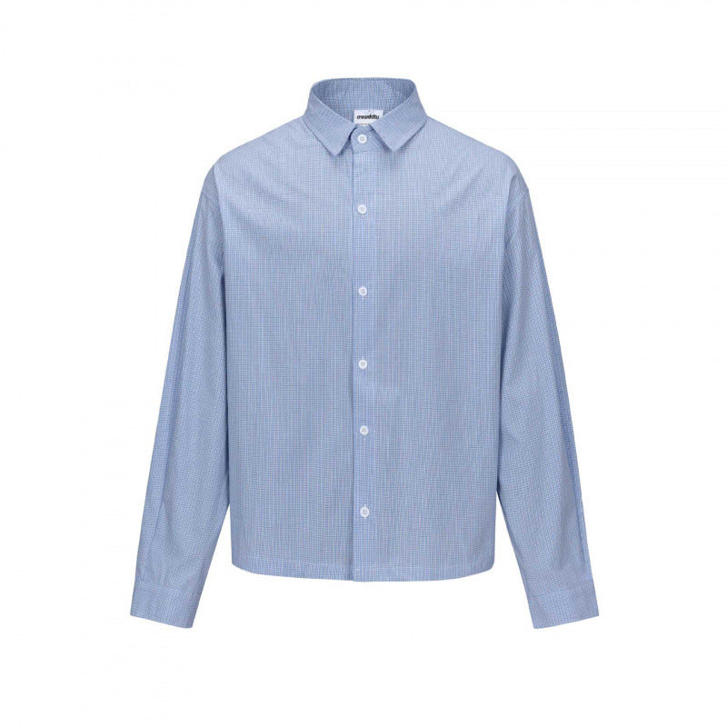 Unisex Boxy Cut Overshirt in fine Vichy check with shirt collar Fashion Glam