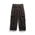 Unisex Wide Utility Cargo Pants with Drawstring Waistband, Multifunctional Pockets and Hem Cord Fashion Glam