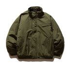 Unisex Boxy-padded transition jacket with high stand-up collar and utility pockets Fashion Glam