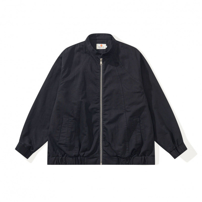 Unisex Boxige lightweight bomber jacket made of cotton blend with stand-up collar, zipper and drawstring hem Fashion Glam