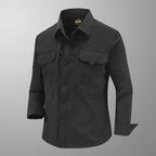 Men's Technical Field Shirt with Ripstop Structure, Chest Pockets and Roll-Up Sleeves Fashion Glam