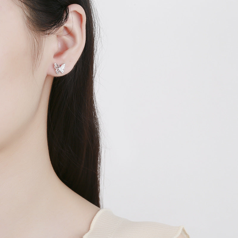Ladies earrings in an elegant butterfly design with sparkling zirconia Fashion Glam