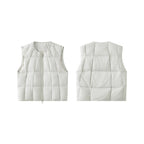 Unisex Quilted lightweight quilted vest with round neckline and two-way zipper Fashion Glam