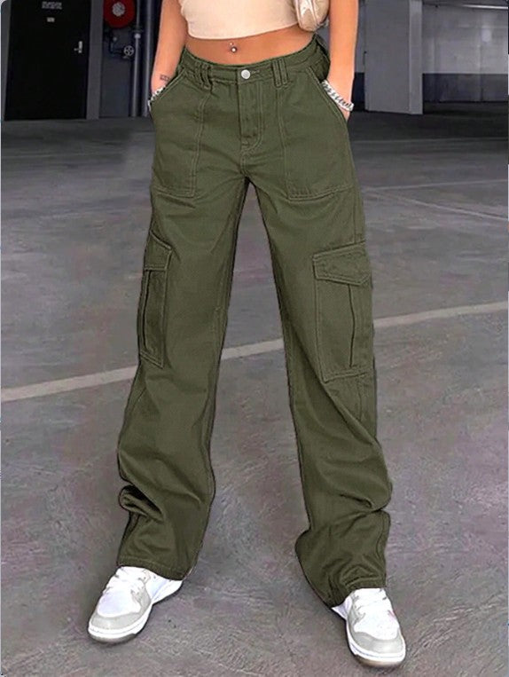 Women’s cargo pants with wide leg, high waist and utility pockets Fashion Glam