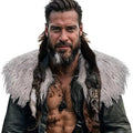 Men's faux fur shoulder cape in Nordic style with voluminous long pile Fashion Glam