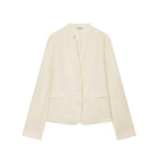 Women’s short blazer with stand collar, tailored silhouette and button closure Fashion Glam