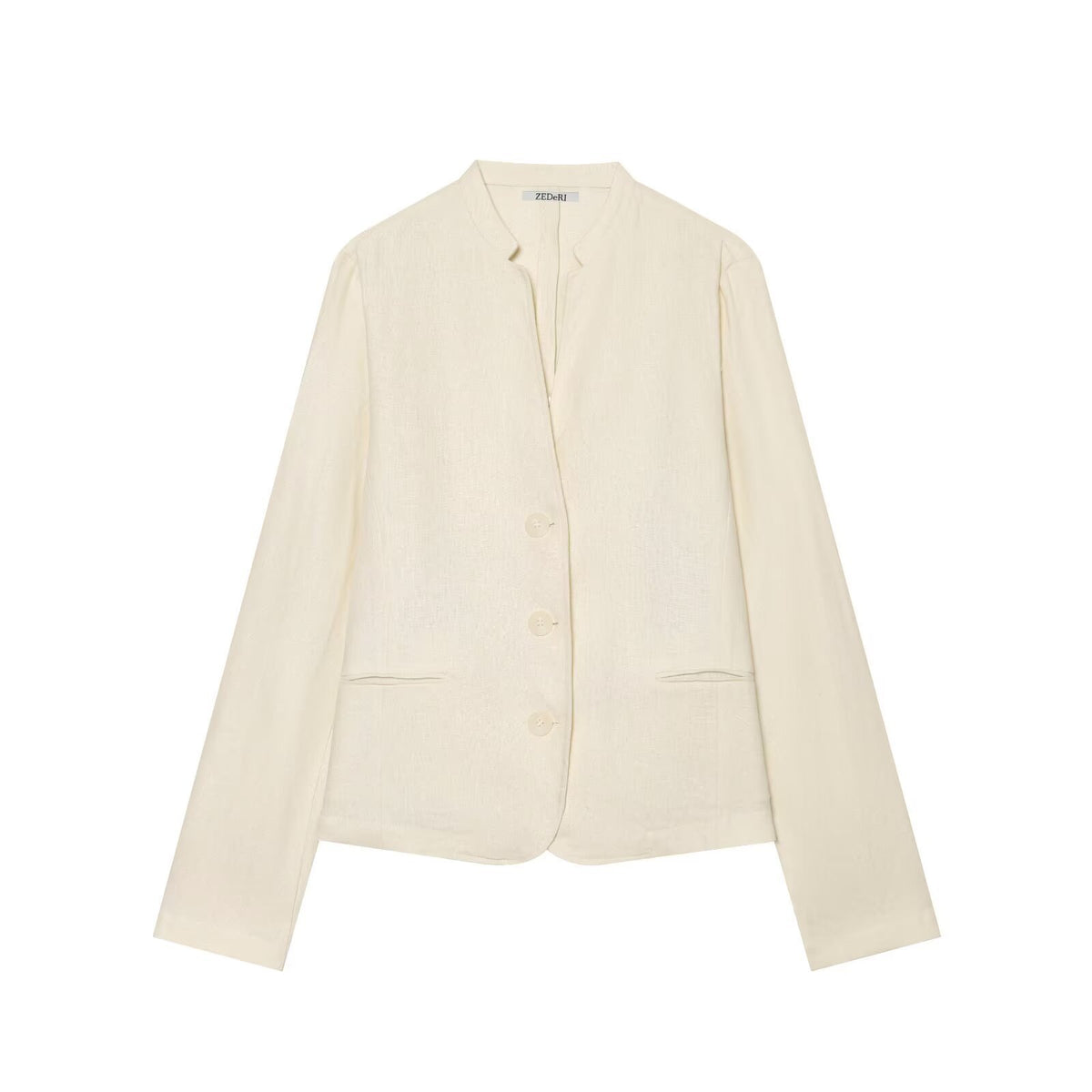 Women’s short blazer with stand collar, tailored silhouette and button closure Fashion Glam