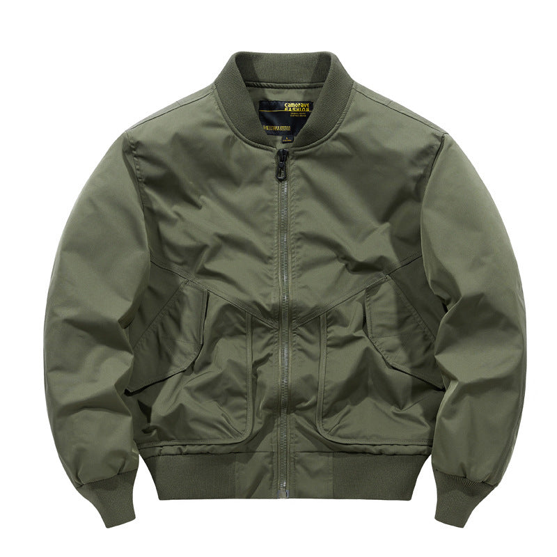 Men's Oversized Nylon Bomber Jacket with distinctive flap pockets and ribbed cuffs Fashion Glam