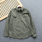 Men's shirt jacket made of cotton twill with chest flaps and button placket Fashion Glam