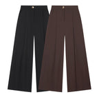 Women's Wide-Cut Palazzo Trousers with High Waist and Crease Fashion Glam