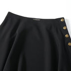 Women's maxi skirt with A-line, high waistband and decorative button placket Fashion Glam