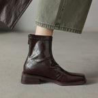 Women's ankle boots with stylish block heel and high-quality leather upper Fashion Glam
