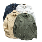 Men's shirt jacket made of cotton twill with chest flaps and button placket Fashion Glam