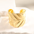 Women Open Bangle with Artistic Relief Design Fashion Glam