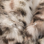 Women Padded Faux Fur Coat with Leopard Print, Oversized Silhouette and Stand-Up Collar Fashion Glam