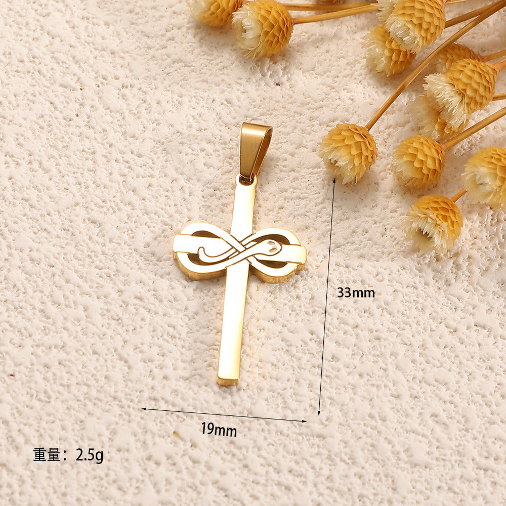 Ladies cross pendant with heart-shaped design and sparkling accents Fashion Glam