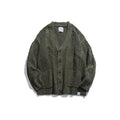 Unisex Oversized Knit Cardigan with Cable Pattern, V-Neck and Patch Pockets Fashion Glam