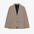 Women's Check Blazer in Modern Tailoring with Notch Lapel, Two-Button Closure and Lined Flap Pockets Fashion Glam