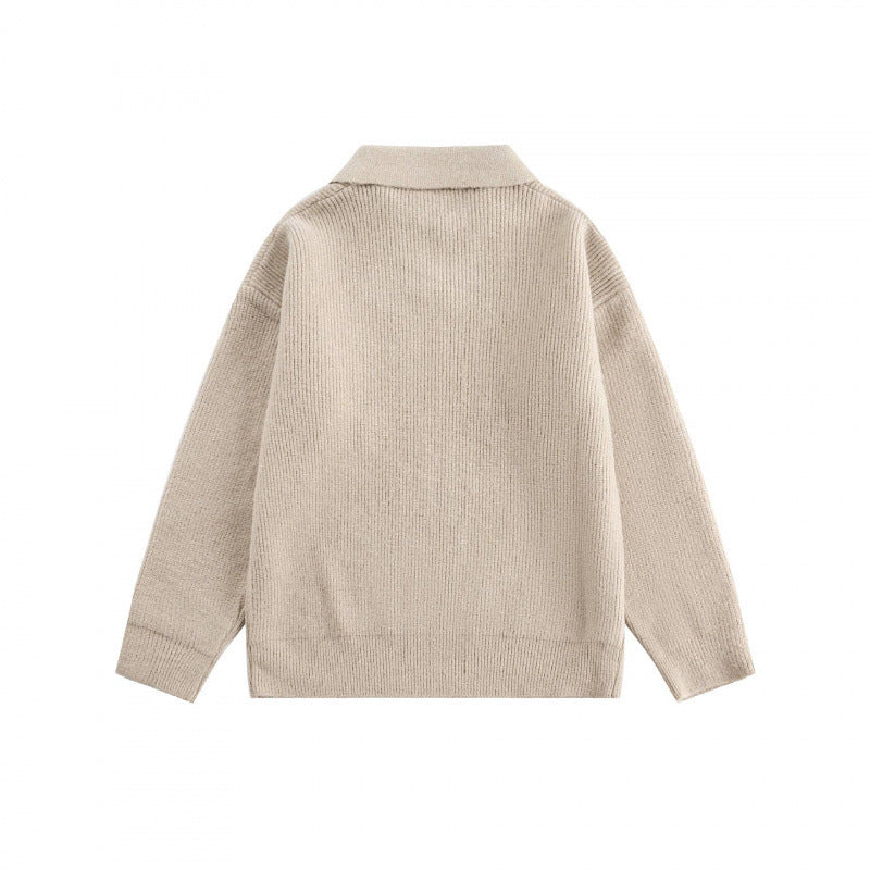 Unisex Wide-Cut Fine Knit Polo with Short Henley Closure and Kent Collar Fashion Glam