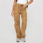 Women's Loose Utility Cargo Jeans with Straight Leg and Patch Pockets Fashion Glam