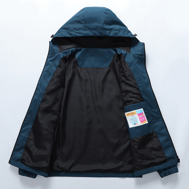 Men's Ultralight Rain Jacket with Hood, Water-Repellent Membrane and Taped Seams Fashion Glam