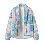 Ladies Padded Patchwork Quilted Jacket in Retro Vintage Style Fashion Glam
