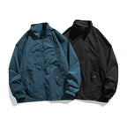 Men's Lightweight Oversized Field Jacket made of technical nylon with stand-up collar, concealed zipper, and flap pockets Fashion Glam