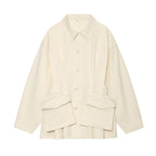 Women's Boxy Short Jacket in Utility Look with Oversized Flap Pockets Fashion Glam