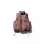 Ladies Lightly Padded Sleeveless Stand Collar Vest with Drawstring Hem Fashion Glam