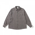 Unisex Oversize-Longsleeve Shirt with Vertical Striped Pattern and Chest Pocket Fashion Glam