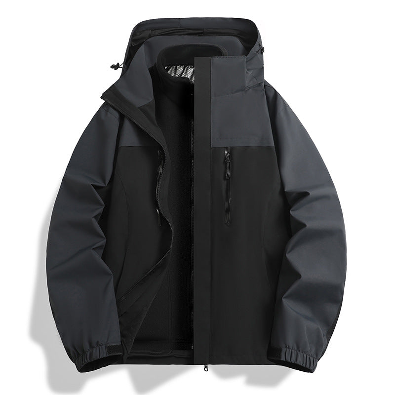 Men's two-in-one softshell hybrid jacket with removable fleece inner jacket and water-repellent membrane Fashion Glam