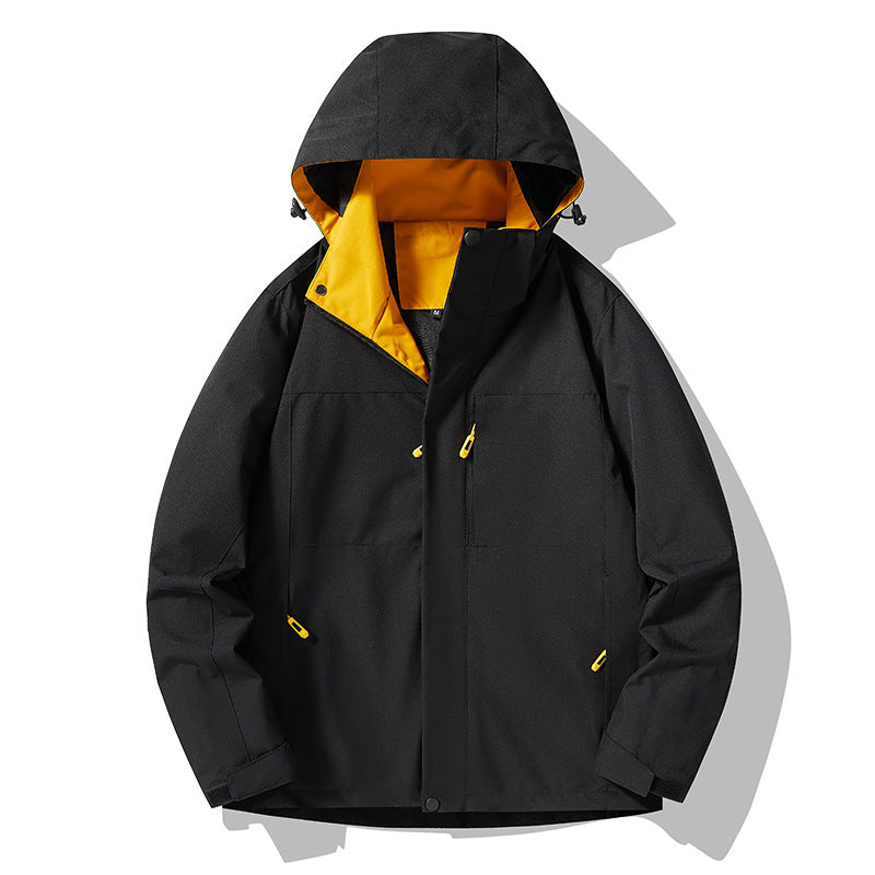 Men's minimalist technical hooded softshell jacket with matte finish and concealed zippers Fashion Glam
