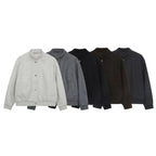 Men's wool blend bomber jacket with ribbed cuffs and snap button placket Fashion Glam