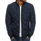 Men's padded jacket with high collar and practical zip pockets Fashion Glam