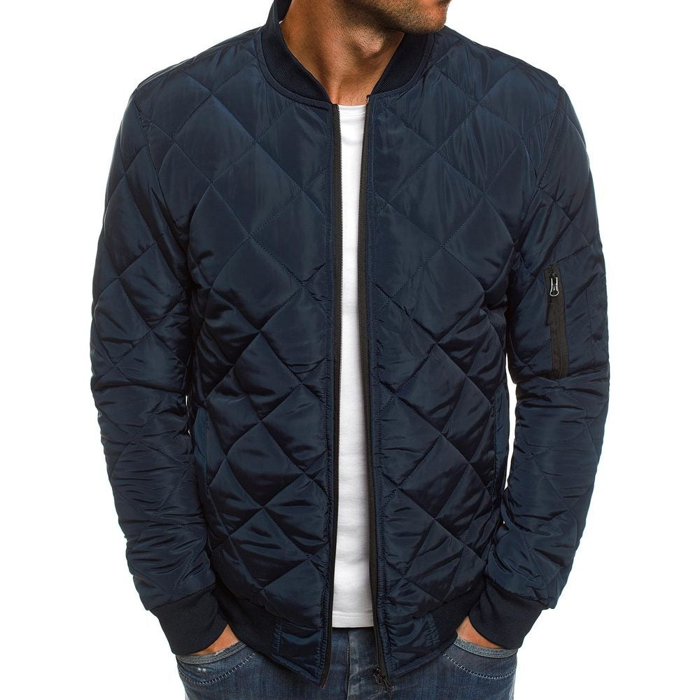 Men's padded jacket with high collar and practical zip pockets Fashion Glam