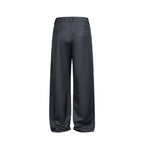 Women Wide Pleated Trousers with High Waist and Visible Button Placket Fashion Glam
