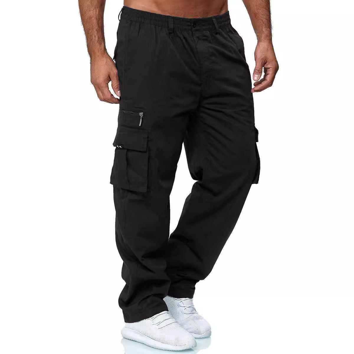 Men's cargo pants with elastic waistband and multifunctional pockets Fashion Glam