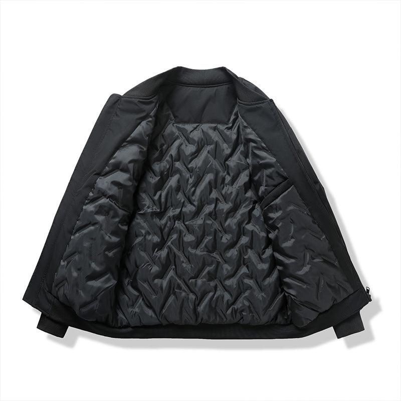 Men's lightweight padded bomber jacket with windproof surface and ribbed hem Fashion Glam